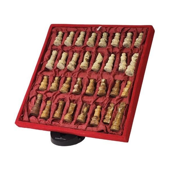 Marble Chess Pieces with Storage Coral and Red Handmade Premium Quality Gift New - Picture 3 of 7